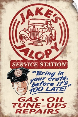 Jakes Jalopy Service Station, Vintage Sign