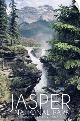 Jasper National Park, Athabasca Falls: Travel Poster