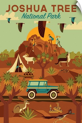 Joshua Tree National Park, Adventure: Graphic Travel Poster