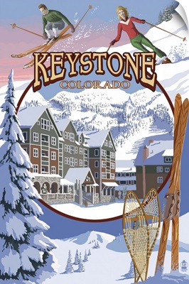 Keystone, Colorado Montage: Retro Travel Poster