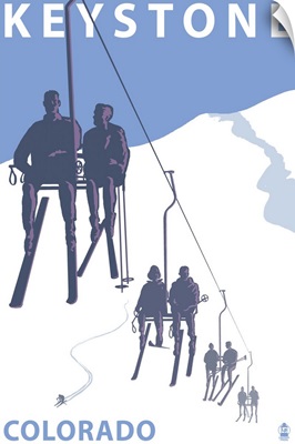 Keystone, Colorado Ski Lift: Retro Travel Poster