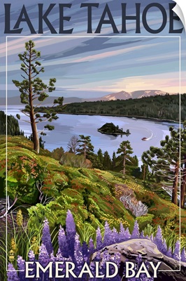 Lake Tahoe, California - Emerald Bay: Retro Travel Poster