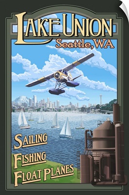 Lake Union - Seattle: Retro Travel Poster