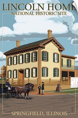 Lincoln Home National Historic Site - Springfield, Illinois: Retro Travel Poster