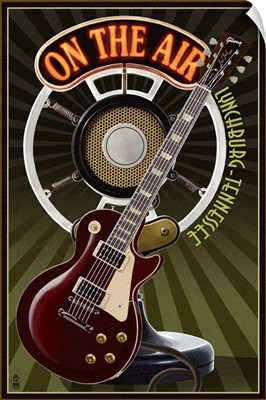 Lynchburg, Tennessee - Guitar and Microphone: Retro Travel Poster