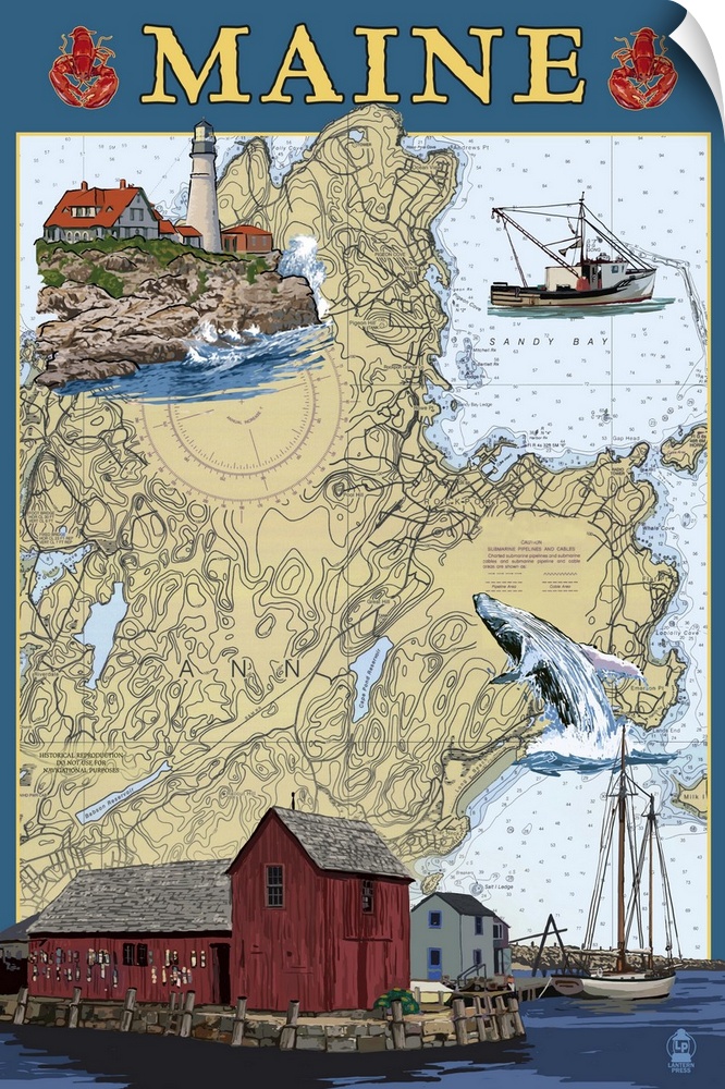 Maine Scenes, Nautical Chart
