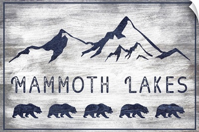 Mammoth Lakes, California - Grizzly Bears & Mountains - Rustic
