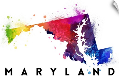 Maryland - State Abstract Watercolor