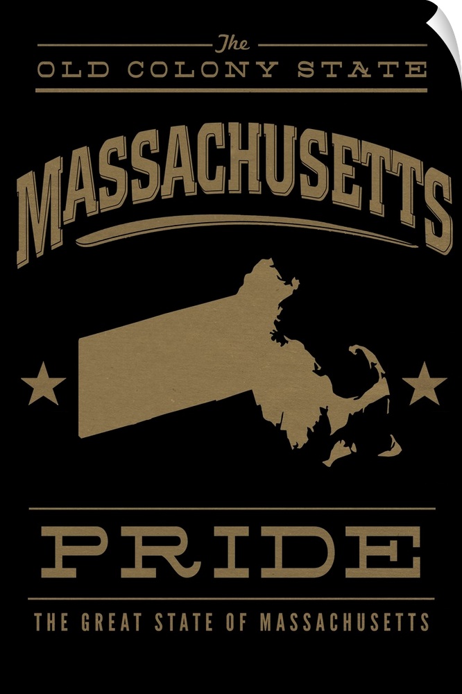 The Massachusetts state outline on black with gold text.