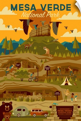 Mesa Verde National Park, Adventure: Graphic Travel Poster