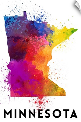 Minnesota - State Abstract Watercolor