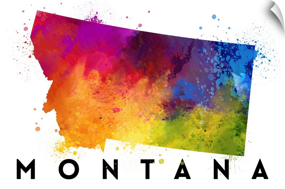 Montana - State Abstract Watercolor