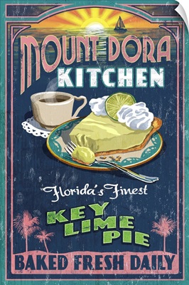 Mount Dora, Florida - Key Lime Pie Sign: Retro Travel Poster