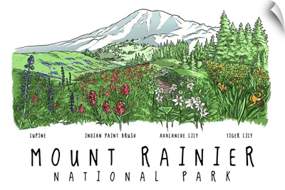 Mount Rainier National Park, Washington - Wildflower Montage