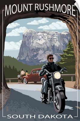 Mount Rushmore National Memorial, South Dakota - Tunnel Scene: Retro Travel Poster