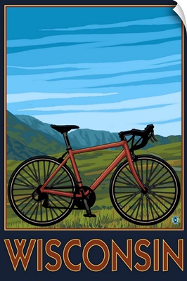 Mountain Bike Scene - Wisconsin: Retro Travel Poster