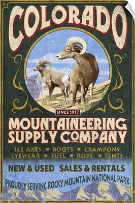 Mountaineering Supply - Rocky Mountain National Park: Retro Travel Poster