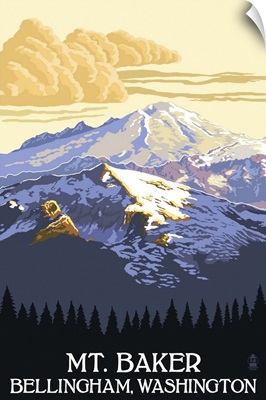Mt. Baker, Washington: Retro Travel Poster