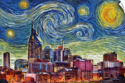 Nashville, Tennessee - Starry Night City Series