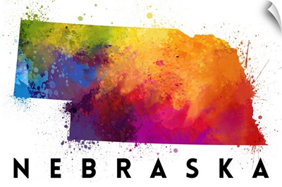 Nebraska - State Abstract Watercolor