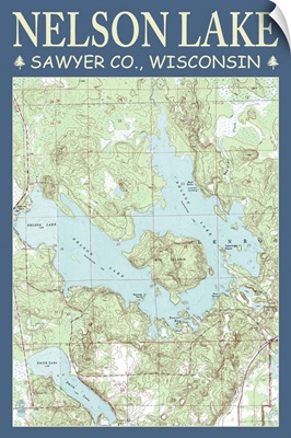 Nelson Lake Chart, Sawyer County, Wisconsin