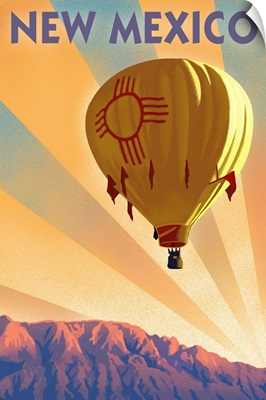 New Mexico - Hot Air Balloon - Lithography