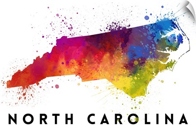 North Carolina - State Abstract Watercolor