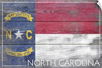 North Carolina State Flag on Wood