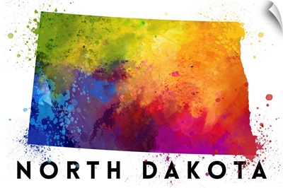 North Dakota - State Abstract Watercolor