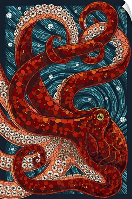 Octopus - Paper Mosaic: Retro Travel Poster
