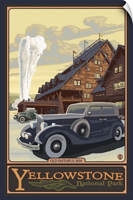 Old Faithful Inn - Yellowstone National Park: Retro Travel Poster
