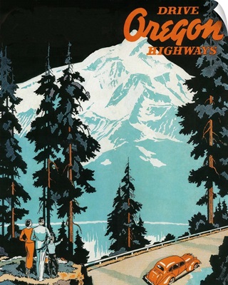 Oregon Highways Advertising Poster, Oregon