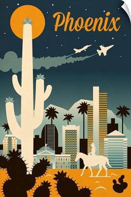Phoenix, Arizona - Retro Skyline Series