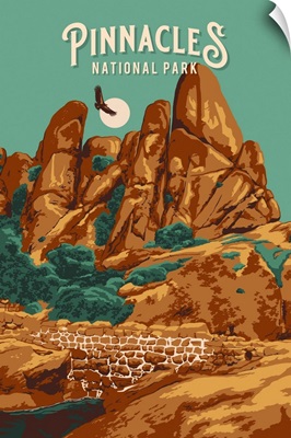 Pinnacles National Park, Natural Landscape: Retro Travel Poster