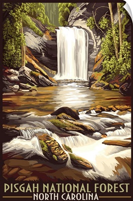 Pisgah National Forest - North Carolina: Retro Travel Poster