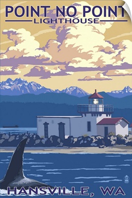 Point No Point Lighthouse - Hansville, WA: Retro Travel Poster