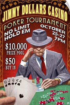 Poker Tournament, Vintage Sign
