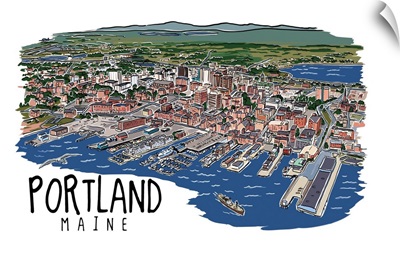 Portland, Maine - Line Drawing