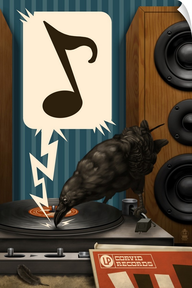 Raven and Record Player