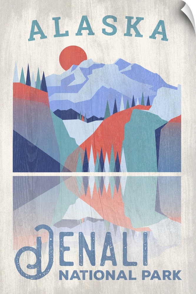 Reflection At Denali National Park and Preserve: Graphic Travel Poster