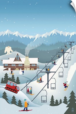 Retro Ski Resort: Retro Poster Art