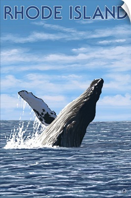 Rhode Island - Humpback Whale: Retro Travel Poster