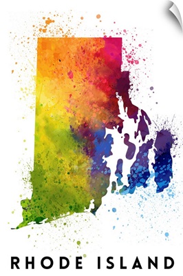 Rhode Island - State Abstract Watercolor