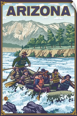 River Rafting - Arizona: Retro Travel Poster