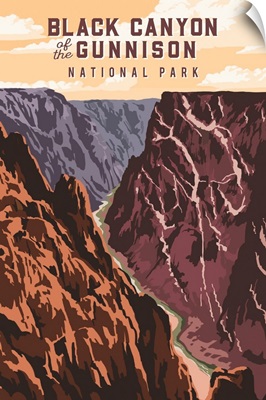 Rocky Mountain National Park, Gunnison River: Graphic Travel Poster