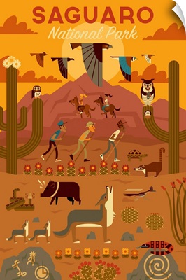 Saguaro National Park, Adventure: Graphic Travel Poster