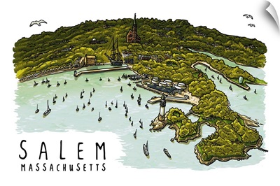 Salem Massachusetts - Line Drawing