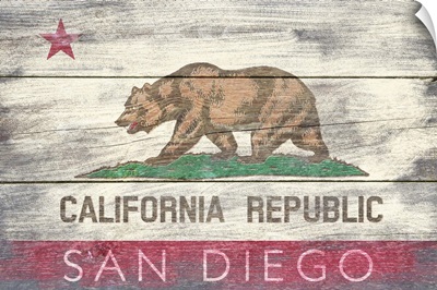 San Diego, California, State Flag, Barnwood Painting
