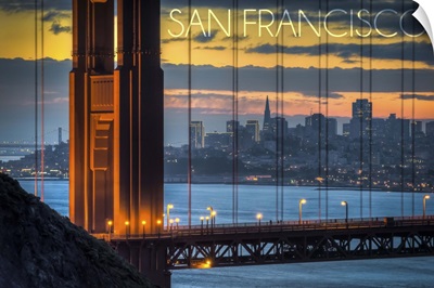 San Francisco, California, Golden Gate Bridge and Skyline