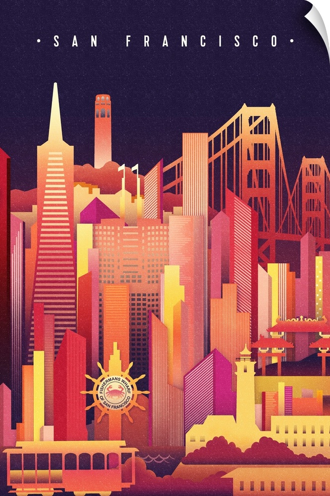 San Francisco, California - Neon Skyline